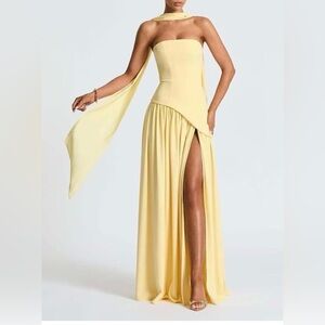 Babyboo Maliyah Maxi Dress in the color Lemon.